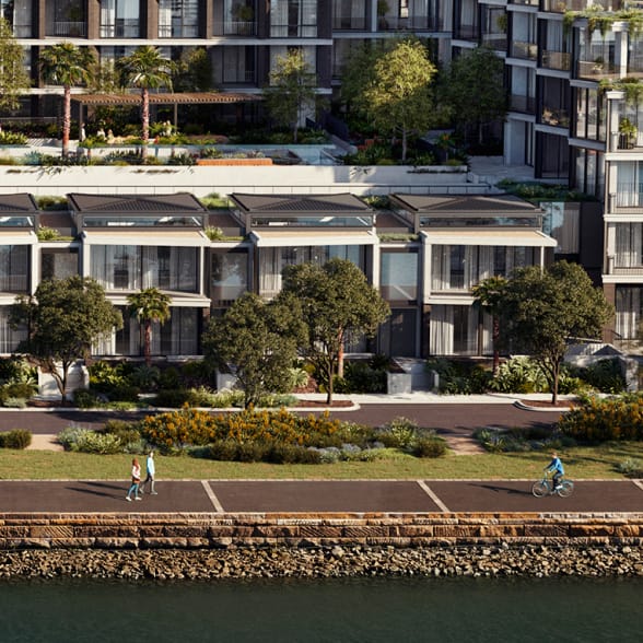 Interior of a waterfront townhouse for rent at Wentworth Quarter.